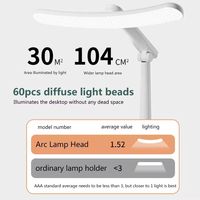 Lampe de bureau LED moderne et élégante porte-stylo Arc Eye Care Conception en nid d'abeille Tête réglable Corps en ABS Alimentation CC pour salle de lecture