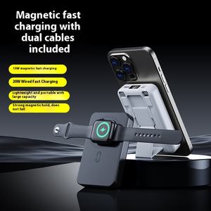 Chargeur sans Fil 3-en-1 Haute Capacité pour Téléphone, Meilleure Vente <span class=keywords><strong>Amazon</strong></span>, Batterie Externe à Affichage Numérique, Magnétique et Pliable pour Bureau - Product Image 2