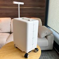 Valise Électrique Professionnelle à Roulettes en Aluminium pour Voyage d'Affaires, Bagage Intelligent Léger en PC