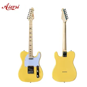 Wholesale OEM ODM Aiersi Brand Yellow Colour Tele Style Electric Guitar for Sale