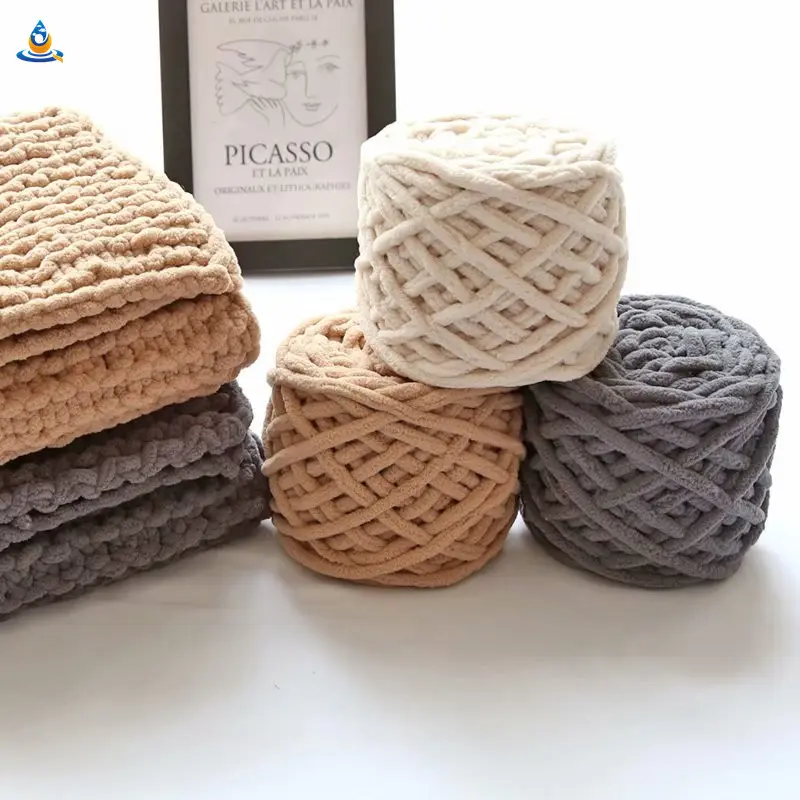Chenille fil épais 8mm bricolage Crochet fil épais tricot moelleux fil doux pour écharpe couverture tapis
