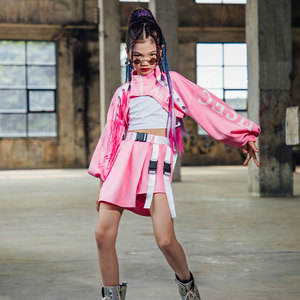 Venta al por mayor <span class=keywords><strong>de</strong></span> alta calidad Hip Hop Dancer Cospaly Jazz Dance Suit Pink Costume para Adult Kid Carnival Party - Product Image 4