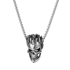 Collar de Acero Inoxidable con Colgante de Calavera y Esqueleto yunnique, Cadena de 60 cm, Cadena de Suéter Unisex de Moda, Regalo - Product Image 5
