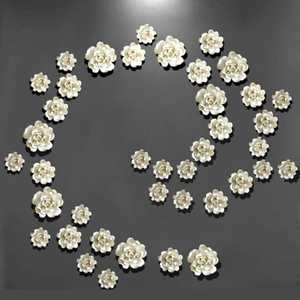 Decoración de Pared 3D Etechan con Rosas Blancas para el Hogar, Dormitorio, Sala de Estar, Fondo para Fiestas - Product Image 1