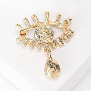 Broches de moda al por mayor para mujer, con diseño de ojo de diablo de cristal personalizado, broche de seguridad para niña, broche de zapatos con diamantes de imitación, azul y negro, para boda - Product Image 6