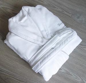 เสื้อคลุมอาบน้ำสไตล์กิโมโนผ้าฝ้าย100% เทอร์รี่โรงแรมเสื้อคลุมสีขาว unisex คุณสมบัติความร้อนตัดความยาวเข่า - Product Image 4