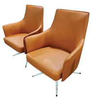 Chaise pivotante en bois d'eucalyptus avec plateau en contreplaqué courbé pour bureau ou salon, accessoire de mobilier