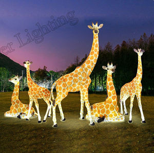 Giardino esterno Di Natale illuminato decorativo in fibra di vetro cervo sculture statue per la vita di formato - Product Image 1