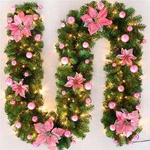 Guirnalda Navideña de Ratán con Luces Led de 2.7 m, Guirnalda <span class=keywords><strong>Verde</strong></span> Decorativa de Navidad, Ratán Artificial para Árbol de Navidad, Corona Decorativa - Product Image 3