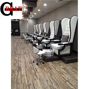 Great Foshan Factory Modern Royal Luxury New Style White Pipeless Magnet Jet High King Queen Princess Foot Spa Pedicure Chair