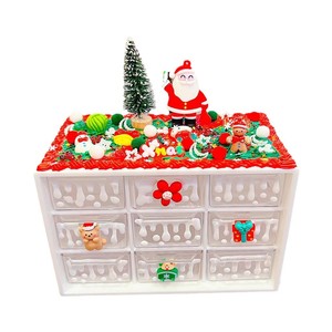 Caja de almacenamiento navideña, organizador de plástico con 9 rejillas, estante decorativo de escritorio para almacenamiento de regalos navideños - Product Image 5