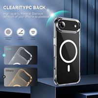 Étui de protection transparent magnétique sans fil en TPU PC de haute qualité, résistant aux chocs et au jaunissement pour 17 Air/Pro Max