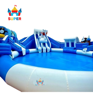 Parque Acuático Inflable Directo <span class=keywords><strong>de</strong></span> Fábrica con Tobogán Acuático Inflable, Piscina Inflable Azul y Blanca, Equipo <span class=keywords><strong>de</strong></span> Juego Acuático <span class=keywords><strong>de</strong></span> Verano - Product Image 3
