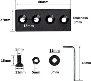 Conector de trilho para porta de celeiro deslizante preto