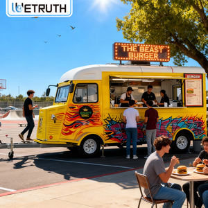 Petite camionnette alimentaire modifiée, cuisine mobile conduite, remorque de restauration compacte, food truck compact - Product Image 1