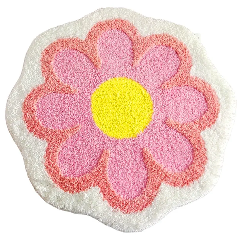 Sun Flower Cute Cartoon Moderner getufteter Teppich Moon Fluffy rutsch feste Halbkreis-Bade matte für Kinder badezimmer