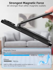 Portafoglio MagSafe TopMade con Tracker per <span class=keywords><strong>iPhone</strong></span> Series, Porta Carte Magnetico Sottile Nero con Blocco RFID, Portafoglio Intelligente con Tracker - Product Image 3