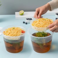 Boîte alimentaire en plastique jetable à deux couches pour nouilles, soupe et riz, 1250 ml et 1500 ml (42 oz et 50 oz), à emporter