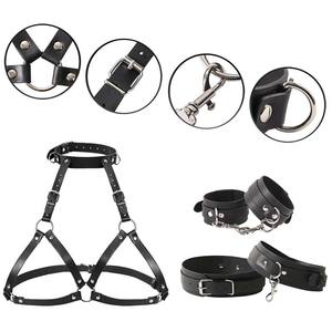 Correas de Pecho para Mujer, Esposas para Manos y Pies, Correas de Cuero, Conjunto de Cinturones de Bondage - Product Image 4