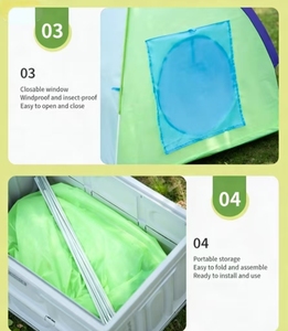 Carpa Familiar para Niños 120x120x108cm, Estructura Resistente, Revestimiento Impermeable, Interior Espacioso para Picnic y Festivales - Product Image 5