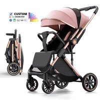 Poussette Bébé Luxe Légère et Réversible en Gros, Poussette Compacte Pliable pour Bébé, Landau de Voyage