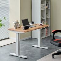 Bureau debout AJUNION à quatre moteurs, plateau élégant en contreplaqué, électrique, capacité de levage de 225 lb, réglage en hauteur, bureau d'ordinateur