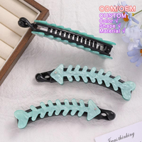 ODM/OEM Pinza de Pelo Tipo Banana con Diseño de Espina de Pescado Pequeña Estilo Japonés/Coreano, Acrílica Original para Cola de Caballo, Creativa y Dulce