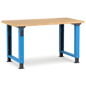 Établi réglable Fami Master 150cm en bleu avec dessus en bois - Product Image 1