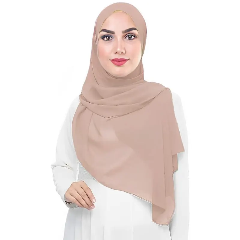 Chiffon Hijab Hoofddoek Sjaal Wrap Moslim Sjaal Hijab Vrouwen Lichtgewicht Effen Kleur Hijabs Sjaal