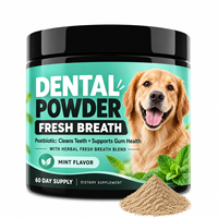 Poudre dentaire naturelle à base de plantes OEM avec saveur menthe fraîche pour le nettoyage des dents, l'haleine fraîche et le soutien des gencives pour chiens