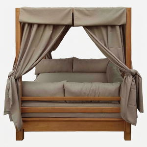 Meubles de jardin d'extérieur au design moderne et durable Gazebo à baldaquin écologique en bois de teck Pergola Lounge Daybed - Product Image 1