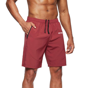 Custom Made OEM New Arrival Summer High Quality <b>Men</b> Gym <b>Shorts</b> Solid Color Elastic Waist Drawstring <b>Zip</b> <b>Pocket</b> <b>Men</b> Gym <b>Shorts</b> - Product Image 3