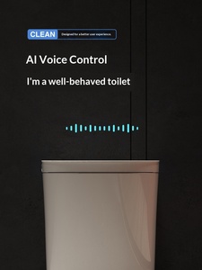 WC intelligent à poser au sol, de petite taille, allongé, avec siphon en S automatique et télécommande incluse - Product Image 2
