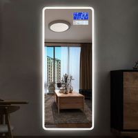 Miroir mural en verre encadré Art Déco de luxe avec éclairage LED intelligent, design personnalisable sur toute la longueur pour la décoration intérieure