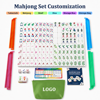 Ensemble de Mahjong Américain Portable en Gros, 160 Tuiles Acryliques et Tapis Pliable Léger pour Appartement, Maison, Voyage et Petits Espaces