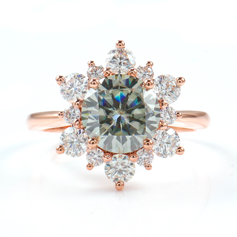 แหวนเพชรโมอิสซาไนต์ทอง 14k