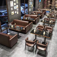 Set di Mobili a U per Ristorante, Lounge, Bar, Divano in Pelle PU per Night Club, Tavolo e Sedie da Pub, Set da Bancone