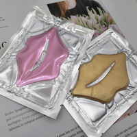 Feuille de masque à lèvres en collagène, emballage personnalisé, masque à lèvres, patchs, hydratant, anti-rides, gel de soins pour les lèvres, cristal rose, or 24K, pièces