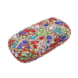 กระเป๋าคลัทช์คริสตัลวินเทจของผู้หญิงกระเป๋าสะพายไหล่สายโซ่แวววาวหรูหรากระเป๋าถือไรน์สโตนสำหรับงานแต่งงานงานเลี้ยงตอนเย็นแฟชั่น - Product Image 5