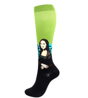 Yueli Offre Spéciale nouvelles chaussettes de Compression en cours d'exécution Mona Lisa chaussettes à motif de caractère personnalisées
