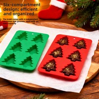 Moule à gâteau en silicone de qualité alimentaire en forme de sapin de Noël, résistant à la chaleur, pour la cuisson, ustensiles de cuisine pour les fêtes