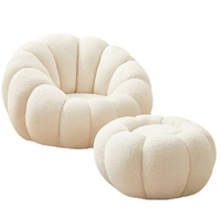 Fauteuil de canapé inclinable moderne en velours couleur citrouille pour bureau à domicile et mobilier de loisirs pour salon
