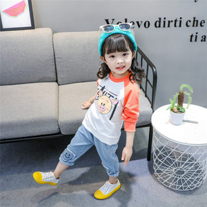 Conjunto de Ropa de Otoño para Niñas, Diseño en Línea, Camiseta con Estampado y Jeans, Producto Nuevo del Mercado Chino - Product Image 6