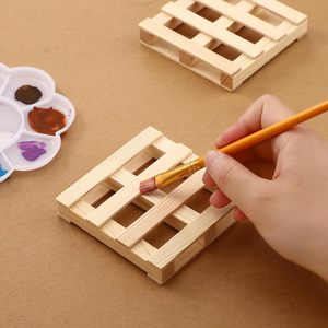 Posavasos cuadrado de madera maciza, tapete aislante del calor, mantel decorativo DIY para el hogar, sala de estar, mesa de café - Product Image 1