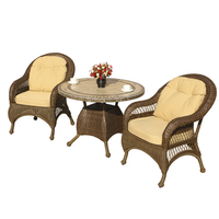 Meubles d'extérieur en rotin avec cadre en aluminium et chaise pivotante, ensemble de salle à manger moderne de luxe