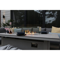Canapé d'extérieur moderne au gaz propane en aluminium en forme de L pour jardin, cour, hôtels et fermes