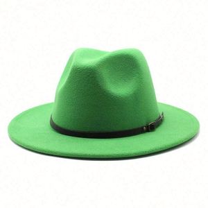 Cheap Wide Brim Fedora Hats Colors High Quality Wholesale Faux Wool Felt Fedora Hats - Product Image 3
