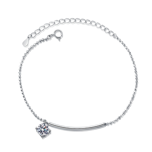 Bracelet <span class=keywords><strong>en</strong></span> <span class=keywords><strong>argent</strong></span> sterling S925, <span class=keywords><strong>chaîne</strong></span> <span class=keywords><strong>de</strong></span> <span class=keywords><strong>cheville</strong></span>, édition coréenne Mosang, luxe léger, demi-lune, pour mariage - Product Image 1