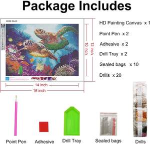 <span class=keywords><strong>ภาพ</strong></span>5D ประดับเพชรรูปเต่าทะเลสไตล์คลาสสิกงานประดิษฐ์เจาะทรงสี่เหลี่ยมเต็มรูปแบบแบบทำมือพิมพ์ลายสัตว์<span class=keywords><strong>ทะเล</strong></span>บนผืนผ้าใบ - Product Image 2