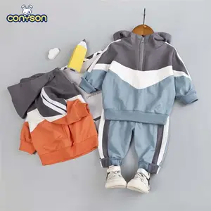 Conyson Spring Cotton Kid Boys Fashion Full Sleeve Hoodie Pants 2pcs Set Fall Sportswear Children's Clothing Sets for Boys